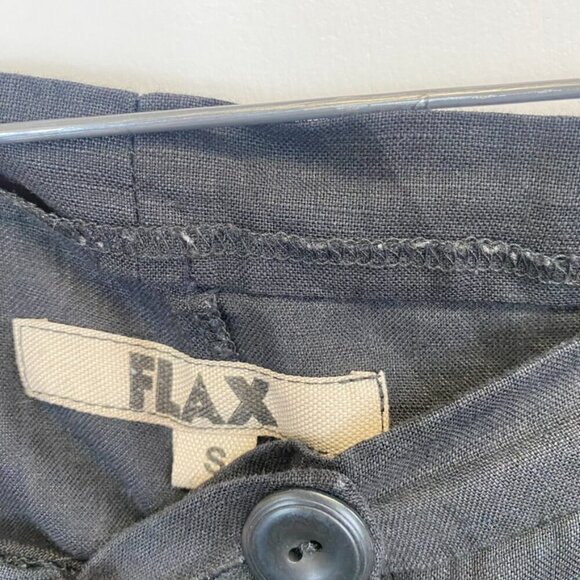 Flax 100% Linen Lagenlook Black Pants - Picture 3 of 10